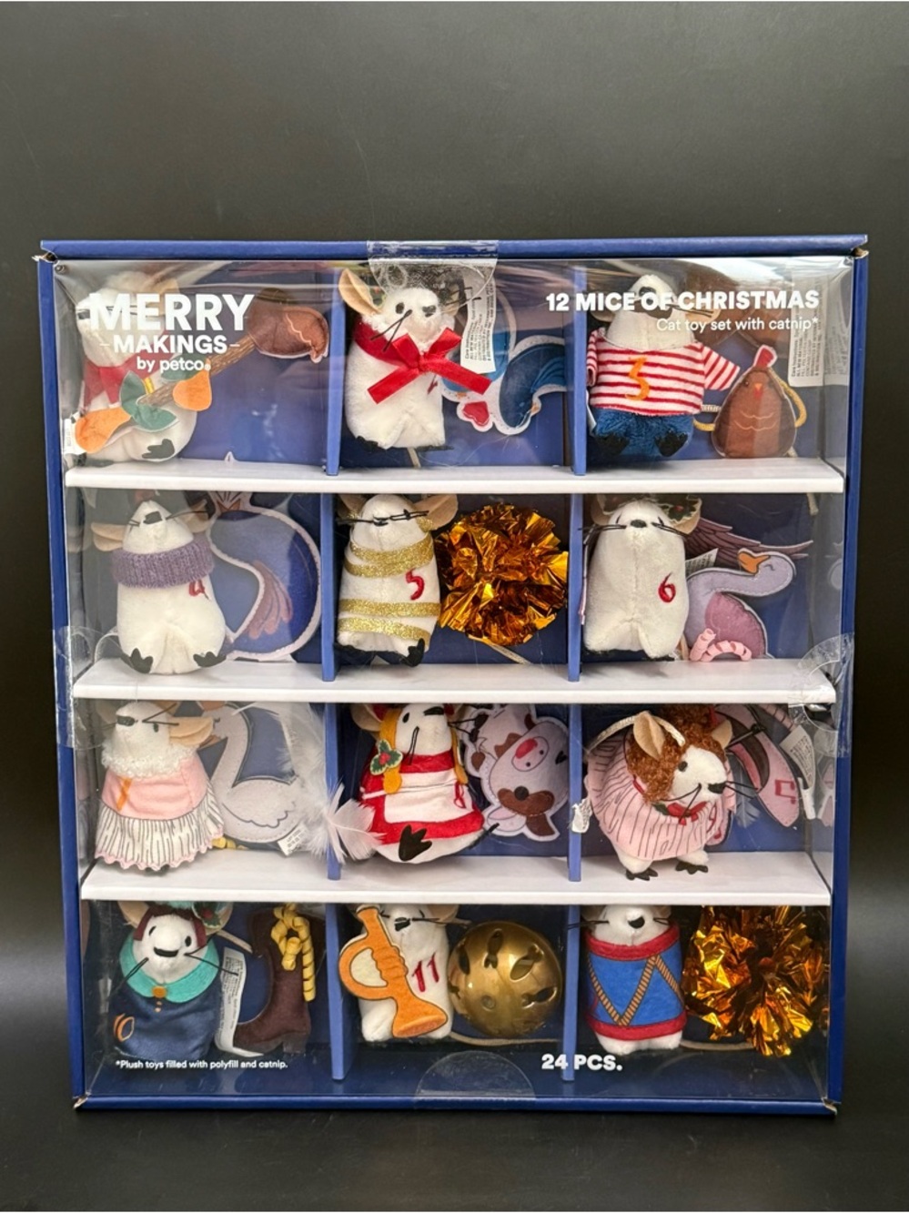 PETCO Merry Makings 12 Mice of Christmas Cats Toy Set w/ Catnip NEW